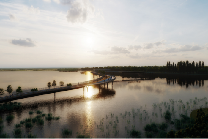 彩帶橋—長三角一體化示范區環元蕩岸線貫通工程